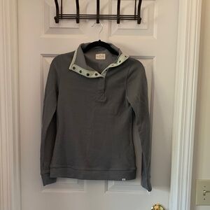 Women's Gray Pullover with Contrast Snap Collar